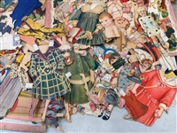 Large Group of Vintage Used Paper Dolls