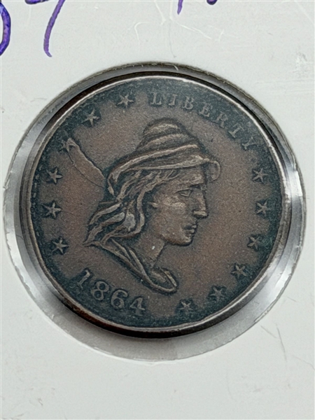 1864 Conical Cap Civil War Token "Our Army"
