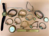 (14) Group of Gold Filled Mens and Ladies Watches