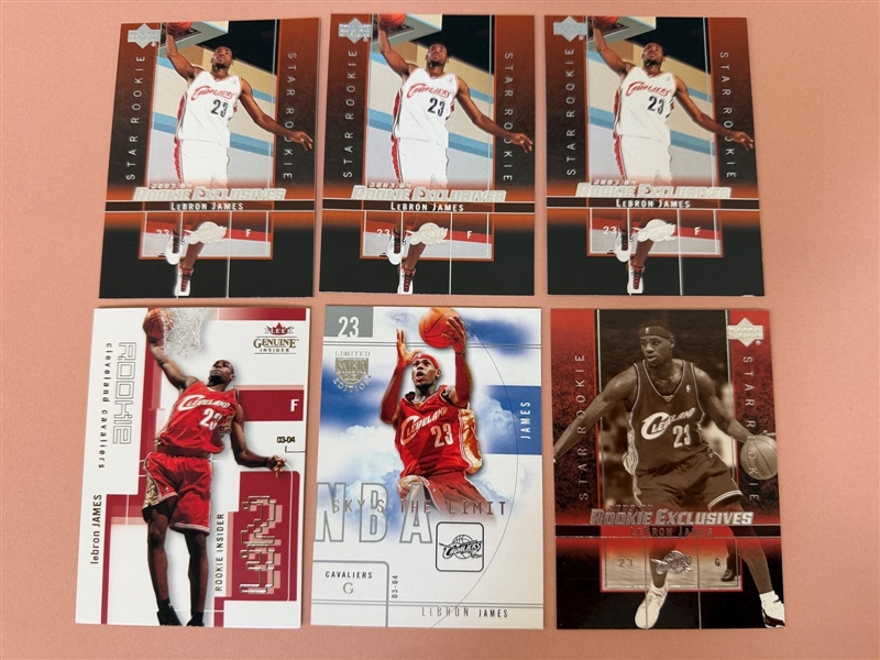 (6) Lebron James Rookie Cards