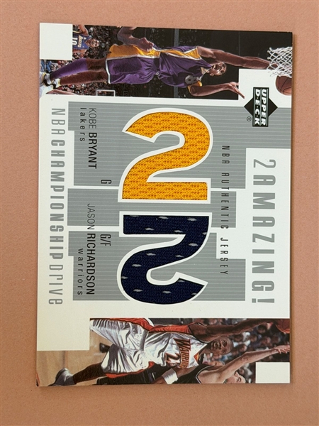 2002 UD NBA Championship Dual Jersey Game Used Patches Kobe Bryant & Jason Richardson
