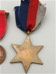 (3) US, British Medals: American Legion, Campaign, Hancock