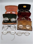 (8) Vintage Gold Filled Eye Glasses (5) With Cases
