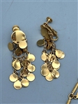 Vendome Statement Long Necklace With Matching Earrings in Gold Tone