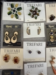 Group of Trifari Earrings and Brooches