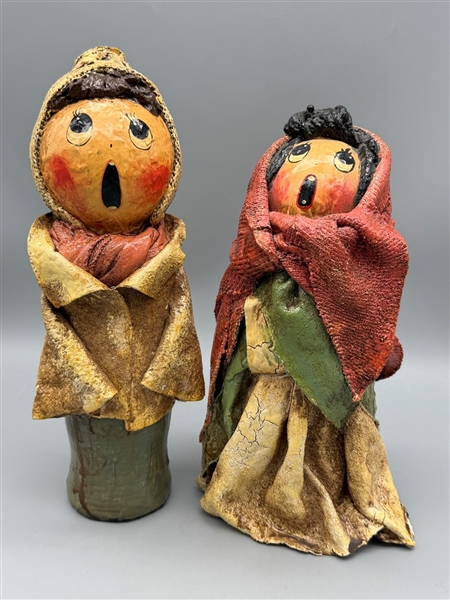 Vintage Paper Mache Singing Carolers