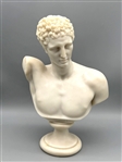 Hermes of Praxiteles Alabaster Bust Signed Knossos