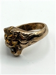 10k Gold Lion Ring With Diamond Center Stone