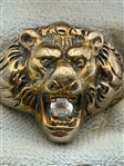 10k Gold Lion Ring With Diamond Center Stone