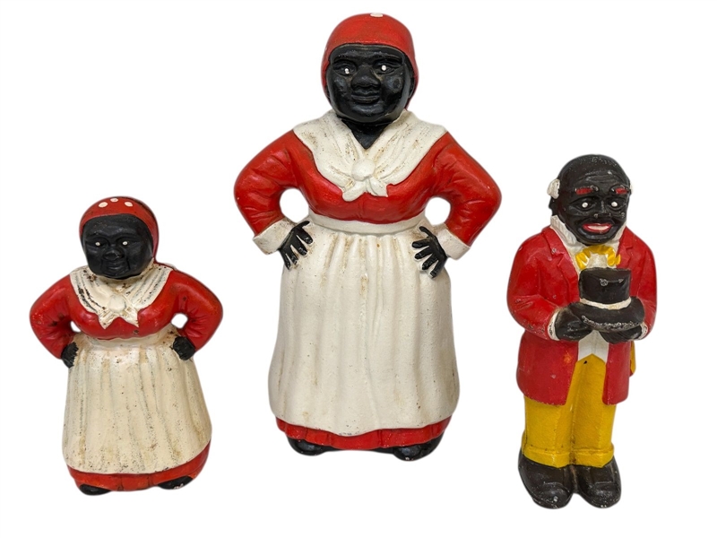 (3) Cast Iron Black Americana Still Banks