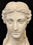 Roman Marble Head of a Woman on Marble Plinth