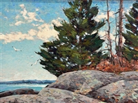 John Loughlin Oil on Canvas Otter Point, Acadia