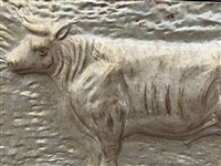 Metal Embossed Hammered Tin Framed Cow