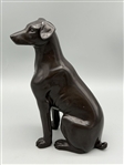 Bronze Sitting Dog Sculpture