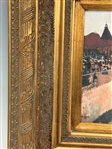 Heavy Gesso Gilt Frame With Jockey Print on Canvas