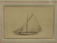 1895 Cabinet Card of American Sailing Vessel The Defender