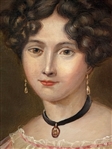 Oil on Canvas Portrait of a Lady in Deep Well Gesso Frame