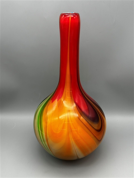 Hand Blown Artisan Cased Glass Vase