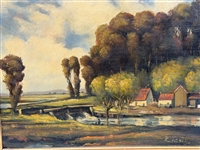 Landscape Oil on Canvas Signed Lower Right