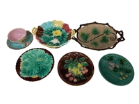 Group of Majolica Dishes