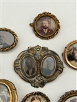 (9) Victorian Mourning Gold Filled Photograph Brooches, Cufflinks, More