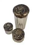 RARE (18) Piece Unger Brothers Sterling Silver Art Nouveau Dresser Set