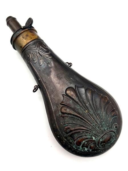 Civil War Era American Flask and Cap Co. Antique Gun Powder Flask