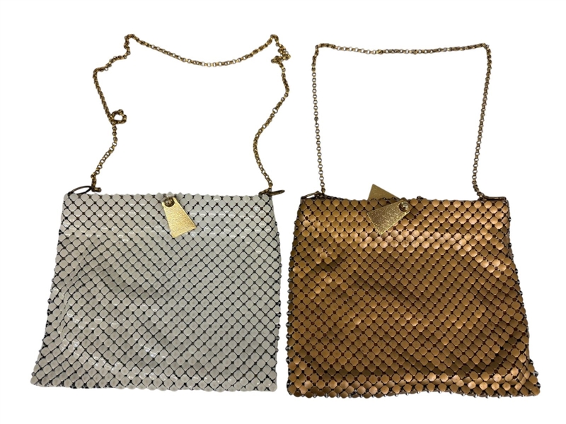 (2) New Whiting & Davis Metal Mesh New Purses With Box