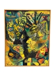 Mixed Media Oil Painted Both Sides Signed Vince