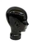 Pair of Black Glass Mannequin Display Heads