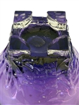 4 Footed Amethyst Color Signed Art Glass Bowl