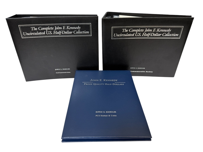 JFK 1/2 Dollar UNC Collection Album, JFK Proof Quality 1/2 Dollars PCS Stamp & Coin Albums