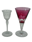 (2) Pieces of Steuben Stemware in Gold Ruby