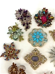 (21) Flower and Butterfly Costume Jewelry Brooches