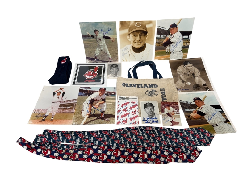 Group of Cleveland Indians Autographs and Memorabilia