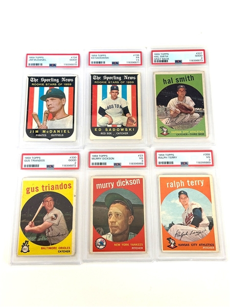 (6) PSA Graded 1959 Topps Baseball Cards