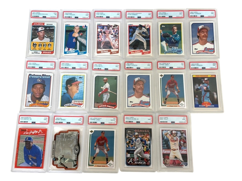 (17) Graded Baseball Cards: Trout, Griffey, Bonds, Others