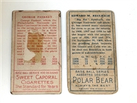 (2) 1911 T205 Baseball Cards; Reulbach, Paskert