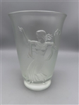 Fenton Frosted Glass Art Deco Glass Vase