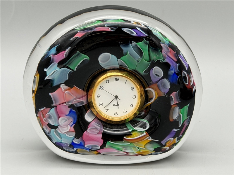 Millefiori Desk Clock Paperweight