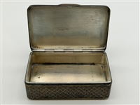 .875 Russian Silver Zolotniki Hinged Etched Box