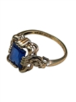 9k Gold Ring With Natural Sapphire From 1930's