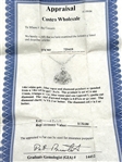 14k White Gold Blue Topaz and Diamond Pendant With Appraisal