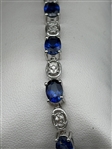 Sterling Silver Sapphires and Diamonds Jewelry Suite