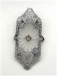 (2) Camphor Glass Pendant with Chain and Brooch With Diamond