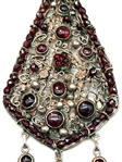 Large Silver Handmade Pendant and Chain Set with Garnets