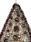 Large Silver Handmade Pendant and Chain Set with Garnets