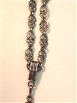 Large Silver Handmade Pendant and Chain Set with Garnets