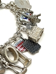 Sterling Silver Charm Bracelet With 25 Charms