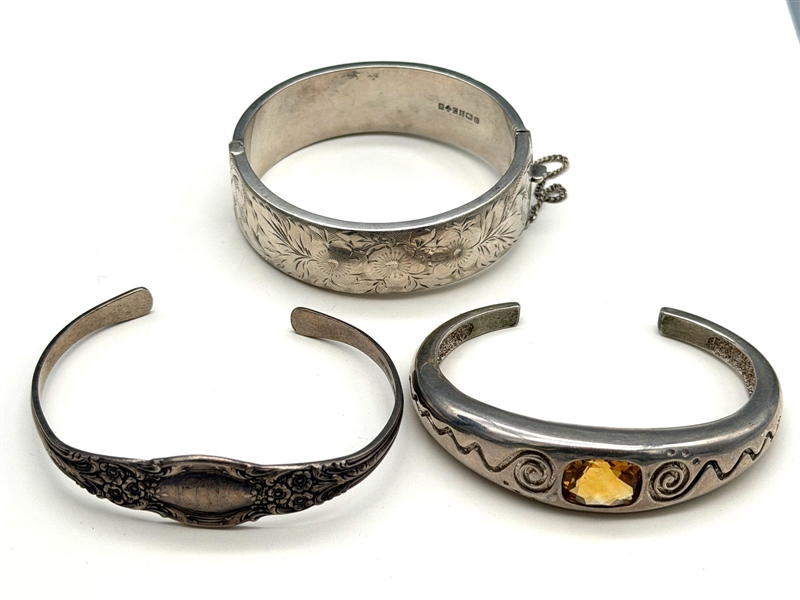(3) Sterling Silver Bracelets; Lunt, Tracey, RPH